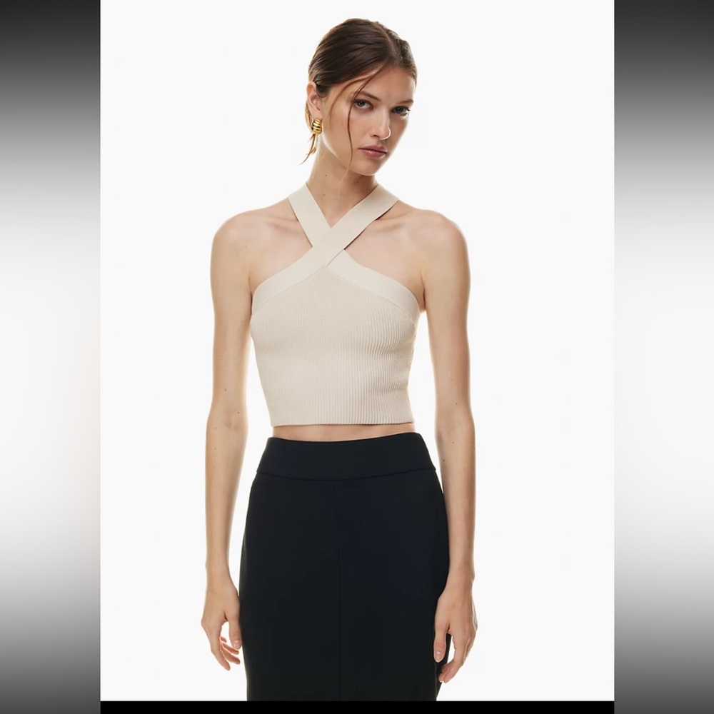 Aritzia Babaton criss cross crop top